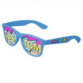 Blue Logo Lenses Custom Printed Lenses Retro Sunglasses - Full Color Arm Printed